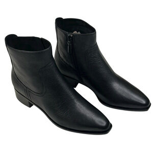 COLE HAAN Naia Black Leather Ankle Boots Womens Size 7B Side Zip New $200 E